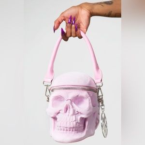 NWOT Killstar Grave Digger Skull Handbag in Pastel Pink
